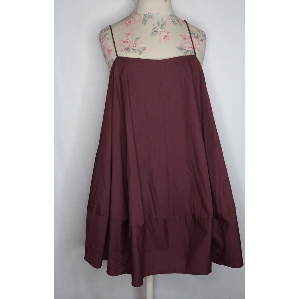 NWT Free People Struttin Mini Dress Womens XS Plum Babydoll Boho Tiered Cotton